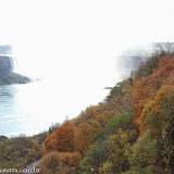 É tanto spray que nem dá pra ver a cachoeira - Niagara Falls, Ontario, Canadá