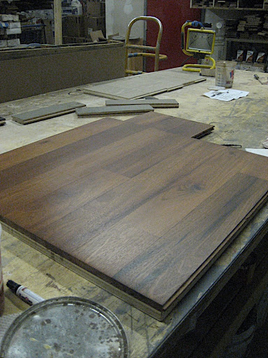 A flooring sample made for a client.
