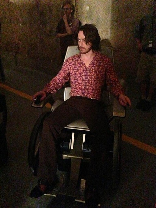 James McAvoy az X-Men - Az eljövendő múlt napjai forgatásán
