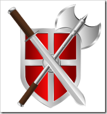Shield sword axe. Source: Wikimedia Commons