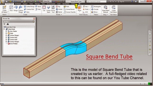 3D Solid Modelling Videos: Application of 'Contour Flange' & 'Contour Roll'  tool-Autodesk Inventor 2013 (with caption and audio)