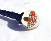Mushroom Marble Hairstick Red Spotted | EmergentGlassworks | Etsy.com