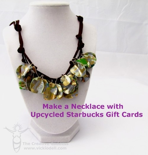 cheap craft diy upcycled gift card necklace jewelry cheap craft diy upcycled gift card necklace jewelry