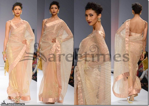 Nikasha_Peach_Shimmer_Saree