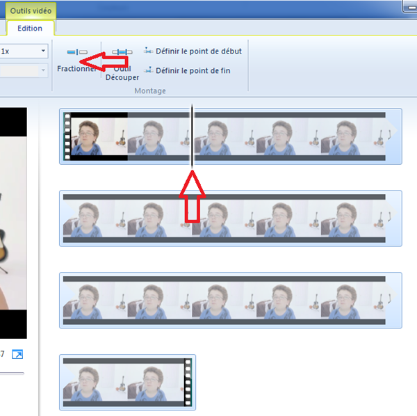 découper une vidéo Youtube avec Windows  live movie maker