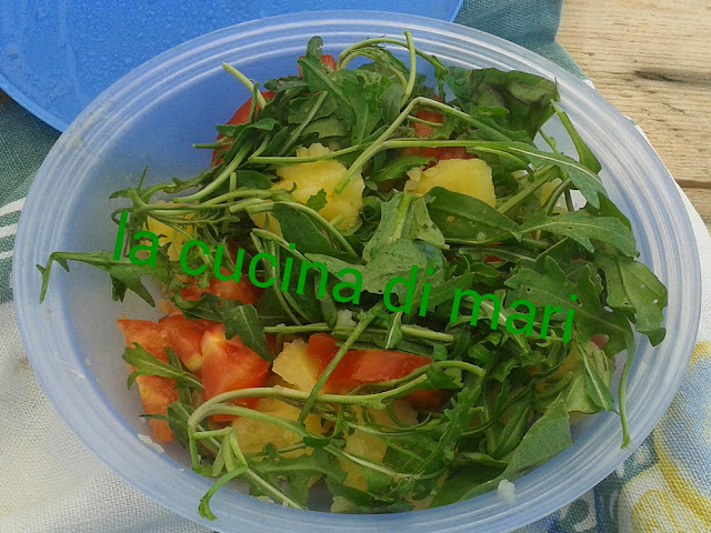 insalata patate, fagiolini, rucola, cipolla