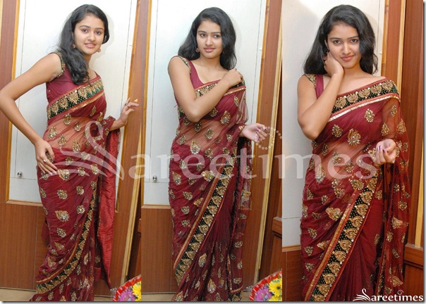 Kousalya_Maroon_Shimmer_Saree Kousalya_Maroon_Shimmer_Saree