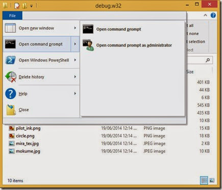 Open a command window for the debug32 folder Open a command window for the debug32 folder
