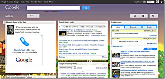 iGoogle Screenshot iGoogle Screenshot