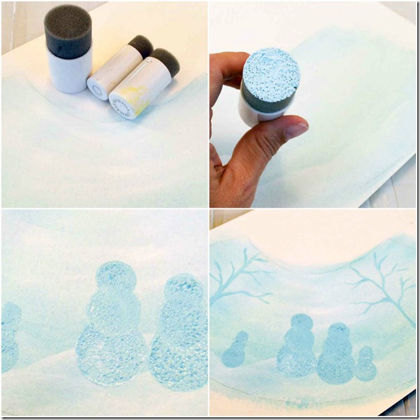 basecoat snowman with blue