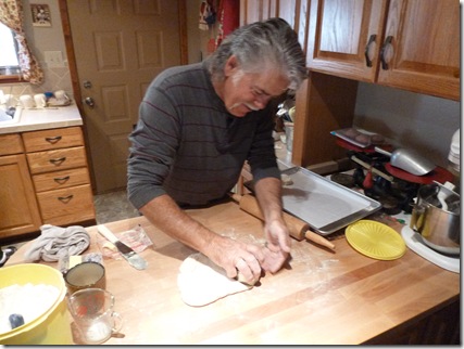 Norm making homemade biscuits