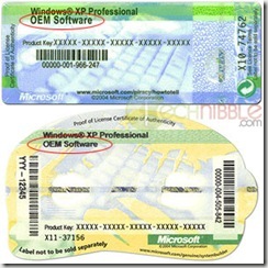 OEM Software serial number OEM Software serial number