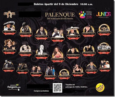 Venta de boletos Palenque Feria de Leon 2015 cartelera de conciertos Venta de boletos Palenque Feria de Leon 2015 cartelera de conciertos