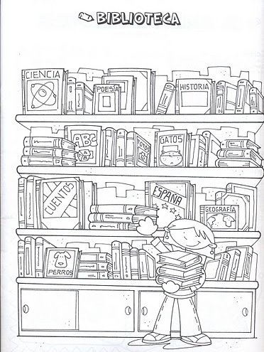 COLOREAR DIBUJOS DE BIBLIOTECAS