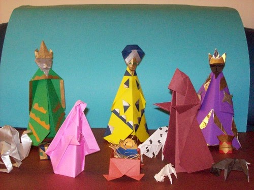 Presépios criativos - presépio de origami