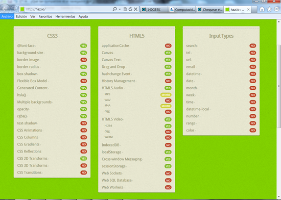Que Tan Compatible es tu navegador con HTML5 y CCS3 - IE9