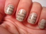 新聞転写ネイル Newspaper nail art