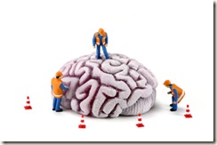 Concept: Construction workers inspecting brain Concept: Construction workers inspecting brain