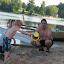 Joe, Sheryl and David on our cottage beach on Crystal Lake. &ndash; 01-Aug-2010