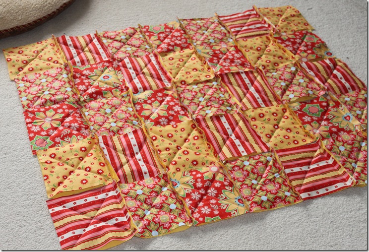 Rag Quilt Yellow and Red 001