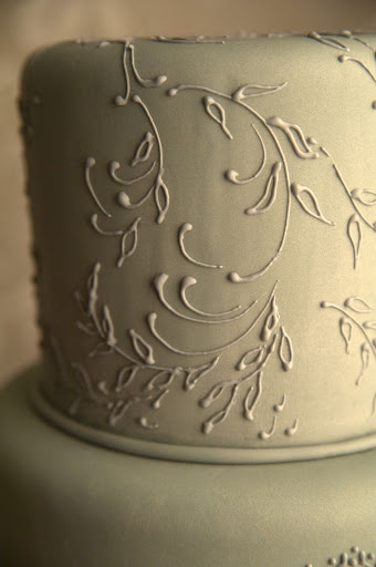 The elegant tone-on-tone piping still manages to stand out.