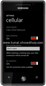 WP7 Settings Page - Cellular