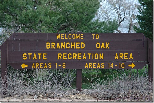 Branched Oak Lake Sign