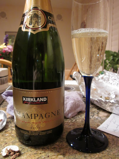We started with Brut Champagne - the real stuff, made in France - but found it a little disappointing, even at $19.99.  For the same price or just slightly more, you can do better.