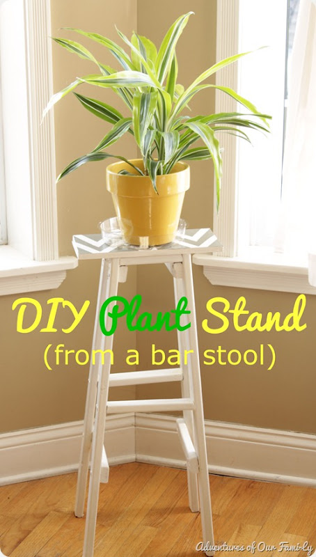 diy plant stand from bar stool