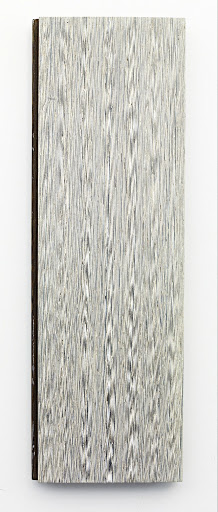 A quartersawn plank with 2 applications, white stain, and satin finish.  This is the end result.