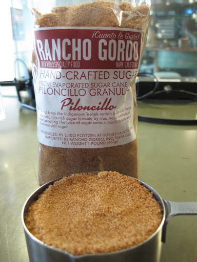 We made the butterscotch pudding in studio and used this dark-brown sugar sent to us by Steve Sando of Rancho Gordo.