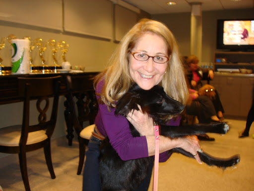 Martha producer Barbara Fight, a true dog lover, gives Kiara some lovin' and briefs her on the upcoming segment. Barb is a great mama to pooch Jessie and kitty Chloe.