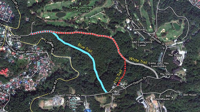 Baguio's Eco-Trail Map.  Click to view on Google Maps