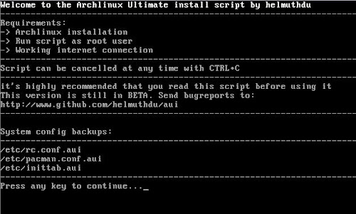 AUI - Archlinux Ultimate Install Script