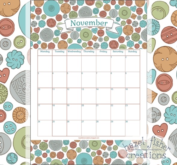 2014 November 01 free printable calendar hazel fisher creations