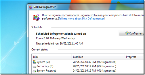 Windows Disk Defragmenter