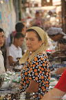 Uzbek woman at Kuntepa bazaar