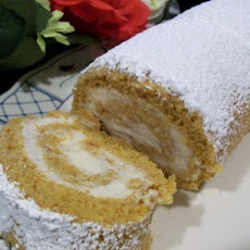 Pumpkin Cake Roll With Cream Cheese Filling