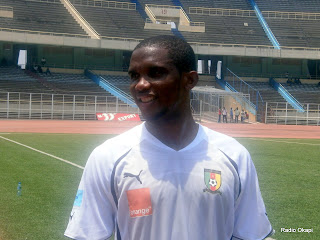  – Samuel Eto'o, international camerounais et capitaine des Lions Indomptables. Radio Okapi/Ph. Nana Mbala