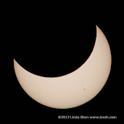 Partial solar eclipse viewed from Mt. Hamilton east of San Jose, California.