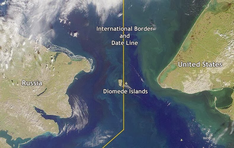 Little Diomede and Big Diomede. Image: Amusing Planet