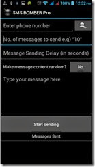 تطبيق SMS Bomber Pro لإرسال رسائل الSMS بشكل متتابع لأى شخص للأندرويد - سكرين شوت 1