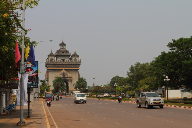 Patuxay Victory Gate, An important landmark in Vientiane, Laos
