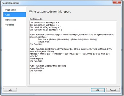Report Properties