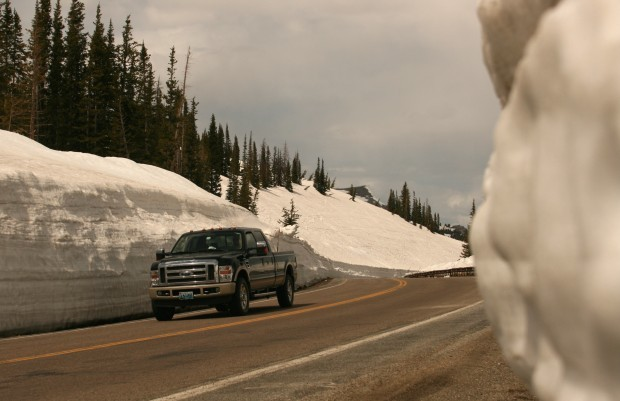 Record snowfall in the mountains above the Missouri and Platte rivers has contributed to flooding along both rivers. With the official start of summer only days away, much of the snow has yet to melt. Highway 130 in the Snowy Range between Laramie and Saratoga in southern Wyoming didn't open until June 10, two weeks later than scheduled. This photo was taken Monday, June 13, 2011. CHRISTINE PETERSON / Casper Star-Tribune