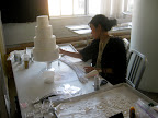 Katie was still working on the cake as the day wound down.