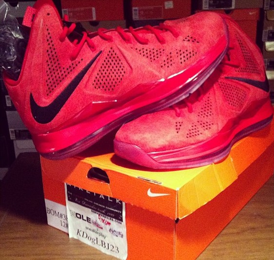 Another Look at Nike LeBron X NSW 8220Red Suede8221 PE