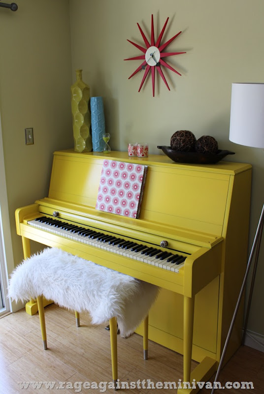 painted yellow piano