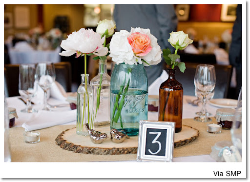 The centerpieces are fairly simple but they totally work with the woodsy 