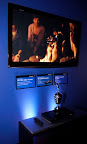 Visitors watch the video and see the HDC-STD750K world's first 3D shooting camcorder camcorder up close.